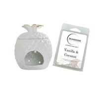 Woodside Home Living Pineapple Shaped Wax Melt Burner With Free Wax Melt - Vanilla & Coconut