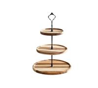 Woodside Home Living - Rustic Wooden Serving Stand - 3 Tier - Kitchen Afternoon Tea Serving Tabletop