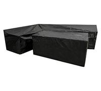 Woodside L Shape Outdoor Garden Corner Sofa & Table Dining Set Cover, Black, 100g/M2, 4