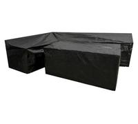 Woodside L Shape Outdoor Garden Corner Sofa & Table Dining Set Cover, Black, Medium Right Side Long