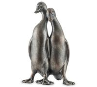 Woodside Large Standing Ducks Garden Ornament Pair - Bronze Effect Resin Duck Statues - Decorative Outdoor Garden Ornaments for Patio, Lawn & Home Décor