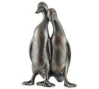 Woodside Large Standing Ducks Garden Ornament Pair Decorative Bronze Effect Resin Duck Statues