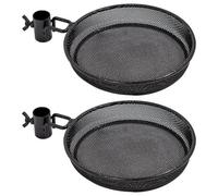 Woodside Mesh Bird Feeder Tray W/ Universal 22mm Pole Clamp Garden Seed/nut Dish 2 Pack