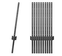 Woodside Metal Fence Posts 3ft 10 Pack | Heavy Duty Steel Fence Stakes with Integrated Hooks & Ground Anchors | Black Garden Fence Posts for Wire Fencing, Mesh & Boundary Support