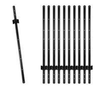 Woodside Metal Fence Posts 4ft 10 Pack | Heavy Duty Steel Fence Stakes with Integrated Hooks & Ground Anchors | Black Garden Fence Posts for Wire Fencing, Mesh & Boundary Support