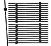 Woodside Metal Fence Posts 5ft 20 Pack | Heavy Duty Steel Fence Stakes with Integrated Hooks & Ground Anchors | Black Garden Fence Posts for Wire Fencing, Mesh & Boundary Support
