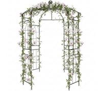 Woodside Metal Garden Birdcage Pergola 2M X 2M X 2.7M, Climbing Plant Support For Clematis, Roses & Honeysuckle