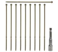 Woodside Pack of 50 Hex Head Exterior Decking/Landscaping Sleeper Bed Fixing Screws, 6.7mm x 150/200/250mm - 250mm