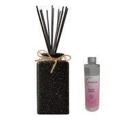 Woodside Pastel Black Square Ceramic Reed Diffuser Vase With Woodside Luxury Refill - Snow Angel