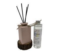 Woodside Pastel Ceramic Reed Diffuser Vase With Woodside Luxury Refill - Fresh Linen