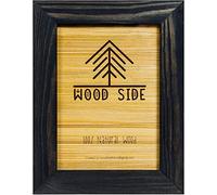 Woodside Rustic Wooden Picture Frame 11x14 - Natural Solid Eco Distressed Wood for Wall Hanging Photo Frame - Black Charcoal