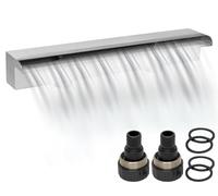 Woodside Stainless Steel Waterfall Fountain, Pond/Pool Rectangular Cascade Water Feature, 60cm