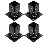 Woodside Steel Bolt Down Fence 75mm Timber Post Holder/support Base (Pack Of 4)