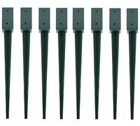 Woodside Steel Fence Post Holders, 75mm/3” Square, Wooden Fencing Ground Stakes (pack of 8)