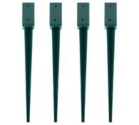 Woodside Steel Fence Post Holders/ground Stakes, 75mm/3Inch Square (Pack Of 4)