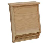 Woodside Wooden 2 Chamber Bat House - Weather-Resistant Timber Roosting & Nesting Box for 75 Bats, Easy Mount with Fixings, Grooved Interior, Natural