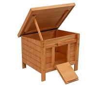 Woodside Wooden Animal Shelter for Hedgehogs/Guinea Pigs/Rabbits/Tortoises/Kittens/Puppy, Outdoor Hibernation House, Lockable Predator Protection