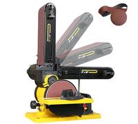 Woodskil Professional 4.3A Belt Sander, 4 x 36 in. Belt & 6 in. Disc Sander with 3/4HP Low Noise Induction Brushless Motor, Double Dust Exhaust Port, Steel Base, 2Pcs Sandpapers Included