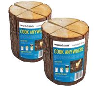 Woodson 2x Swedish Torch Fire Campsite Garden Candle Firelog 19cm Outdoor Cooking Heating SET