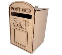 Woodsorts Wedding Post Box, Flat Pack DIY Wedding Postbox, Unpainted, Personalise with Your Initials