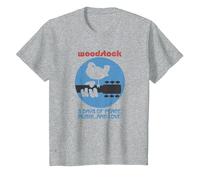 Woodstock - ... and Love T-Shirt, Youth, Heather Grey, Medium