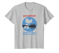 Woodstock - ... and Love T-Shirt, Youth, Silver Grey, X-Small
