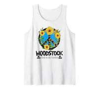 Woodstock Back to the Garden Flower Peace Sign Tank Top