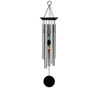 Woodstock Chimes CC7L Chakra Chime Seven Stones, Silver, 24"