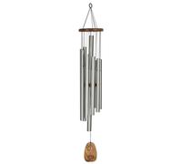 Woodstock Chimes Large Deep Tone Mindfulness Wind Chime in Silver Woodstock Chimes Silver