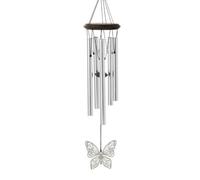 Woodstock Chimes Signature Collection, Woodstock Habitats Chime, 21'', Silver Wind Chimes for Outdoor, Patio, Home or Garden Decor (HCMB)