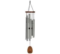Woodstock Wind Chimes for Outside, Garden Decor, Outdoor Decor for Your Patio and Front Porch (28") Silver Wind Chime Woodstock Mindfulness Chime Medium (WMCM)