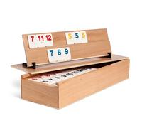 WOODTASTIC Rummy Wooden Game Board Game Made of Solid Beech Wood with 106 Robust Tiles