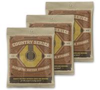 Woodtone Country Series Acoustic Guitar Strings 3-Pack, 12.5 Gauge, Phosphor Bronze, Low Tension