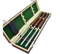 Woodturning Bowl Gouge Set with High Speed Steel Blades and Wooden Storage Case for Professional Woodworking Projects