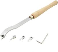 Woodturning Chisel Set, Ring Wooden Handle Parting Tool with 4 Kinds of End, Woodworking Lathe Chisel Set for Making Bracelets, Ring, Curtain Rings and Wheels