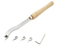 Woodturning Chisel Set, Ring Wooden Handle Parting Tool, Woodworking Lathe Chisel Set with 3Kinds of End for Making Bracelets, Ring, Curtain Rings and Wheels