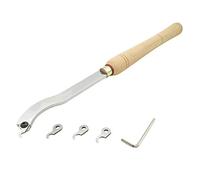 Woodturning Chisel Set with Wooden Handle HSS Woodworking Lathe Chisel Set for Bracelets Rings Curtains and Wheels 4 End Types Included