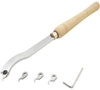 Woodturning Chisel Set, Wooden Handle Parting Tool, Woodworking Lathe Chisel Set with 3Kinds of End for Making, Curtain s and Wheels