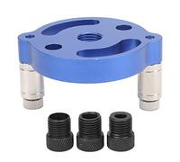 Woodw Straight Hole Puncher, Round Wood Tenon Locator Tool, 3 in 1 Drill for 6mm/8mm/10mm Holes, Aluminum y Punch Locator with 3 Drill Sleeves, for Wood Splicing