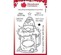 Woodware Clear Singles Beer Gnome 4 in x 6 in Stamp