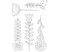 Woodware Clear Singles Blooms for Birds Flower Stems 4 in x 6 in Stamp Set