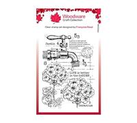 Woodware Clear Singles Geraniums 4 in x 6 in Stamp Set, Photopolymer, 4 x 6 in