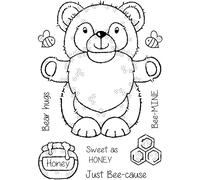 Woodware Clear Singles Honey Bear Gnome 4 in x 6 in Stamp Set, 4 x 6 in