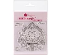 Woodware Clear Singles Love Birds 4 in x 4 in Stamp