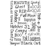 Woodware Clear Singles Mini Halloween Background 3 in x 4 in stamp Set, Photopolymer, 3 x 4 inch