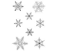 Woodware Clear Singles Paintable Baubles Snowflakes 4 in x 6 in Stamp Set, Photopolymer, 4 x 6 inch