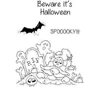 Woodware Clear Singles Spooky Night 4 in x 6 in Stamp Set, Photopolymer, 4 x 6 inch