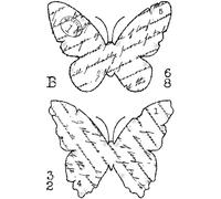 Woodware Clear Singles Torn Paper Butterflies 3 in x 4 in Stamp, 3 x 4 in