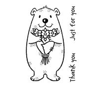 Woodware Collection - Flower Bear - Clear Stamp Set, FRM039, Transparent, A7