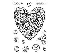 Woodware Francoise Collection-Bubble Heart-Clear Stamp Set, 4 x 6 inches